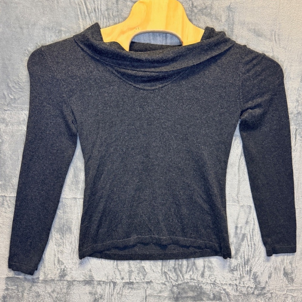 1947 | Jones New York Signature Cowl Neck Modal/Wool Blend Sweater Grey Women PS
